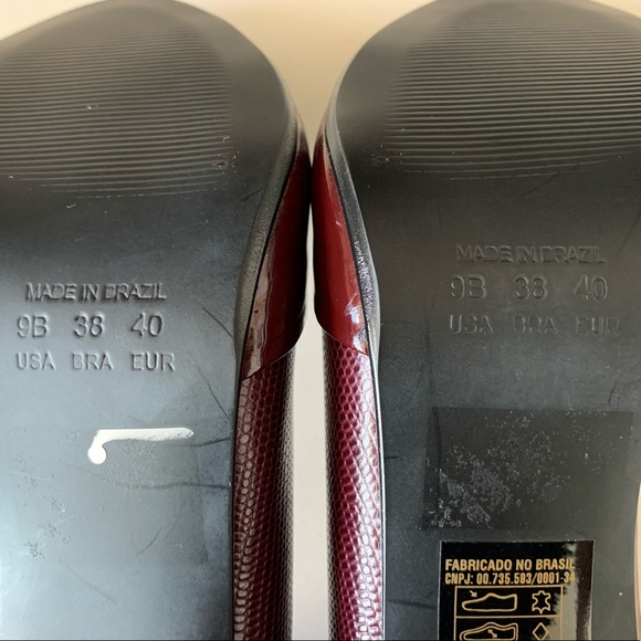 Corello Maroon Leather Peep Toe Pump - Picture 8 of 9